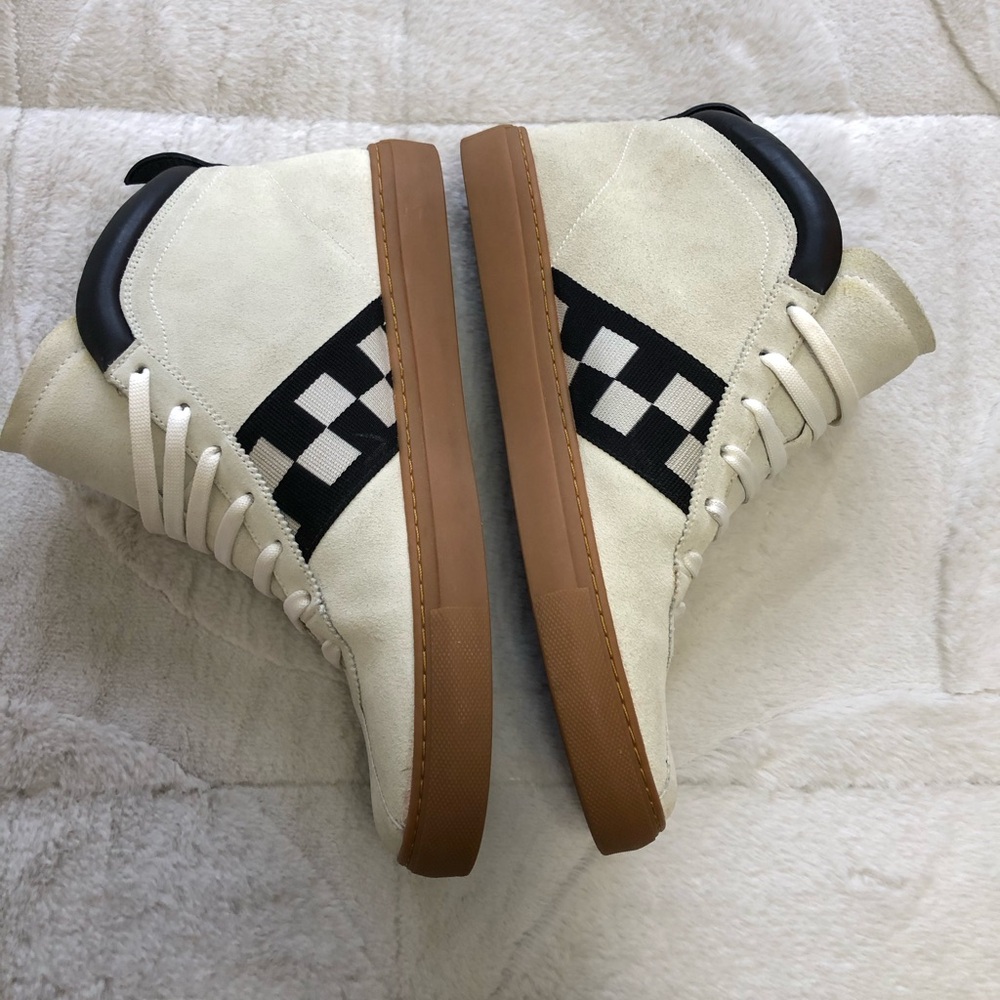 $490 Bally Vita Parcours Gum Sole Suede Checkered High Top Sneakers 10 - Picture 3 of 7